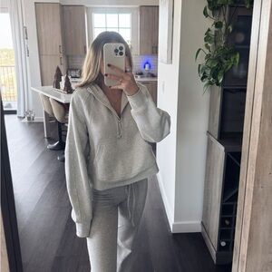 Grey Lululemon Scuba Cropped Half Zip (Size 4)